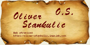 Oliver Stankulić vizit kartica